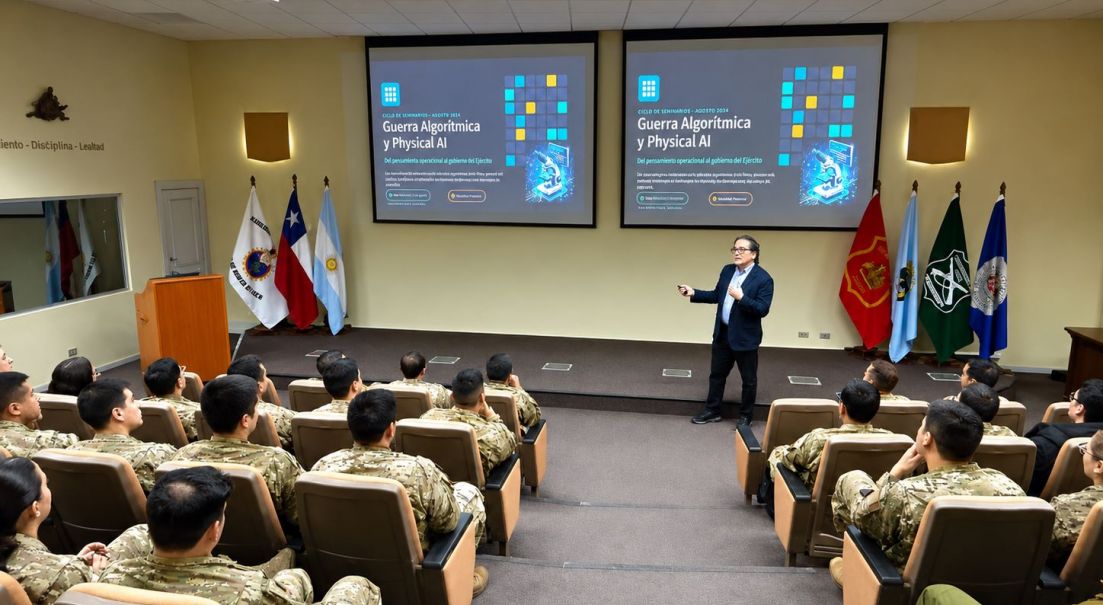 Academia Politécnica Militar realiza charla sobre el uso militar de la Inteligencia Artificial y la Guerra Algorítmica