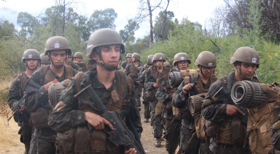Soldados Conscriptos del Curso Especial de Instrucción Militar de la II División Motorizada participan en primera campaña en terreno
