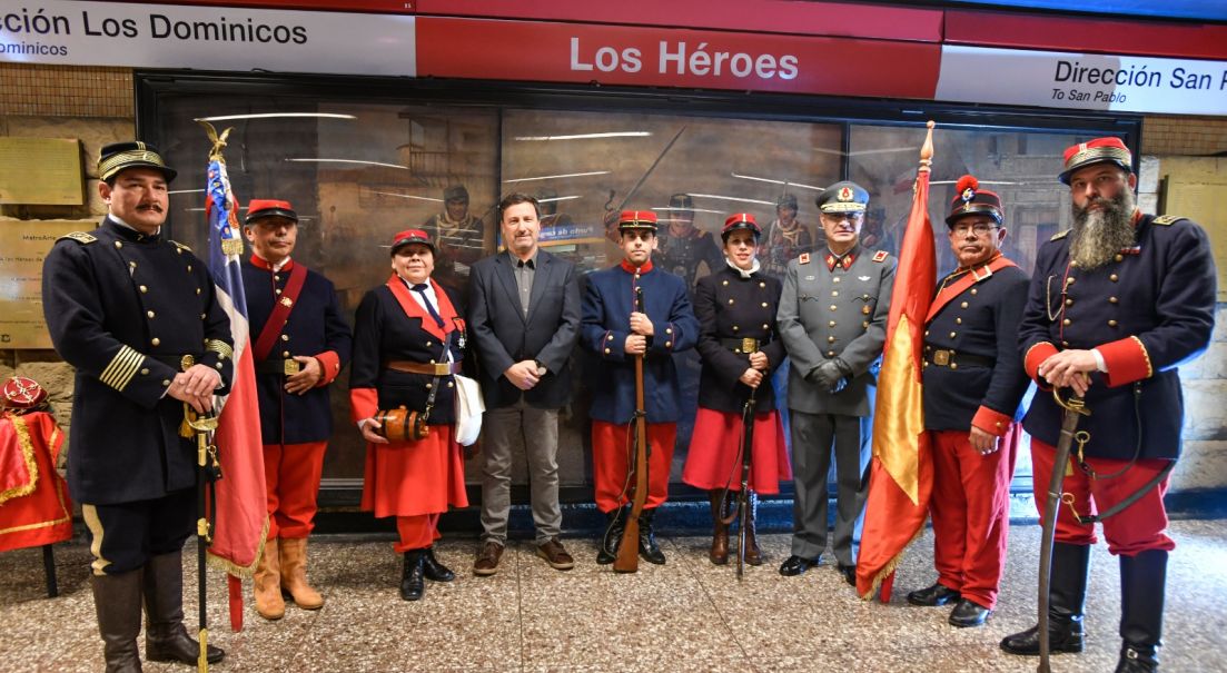 Intervención Urbana en el Metro Los Héroes, en recuerdo de los 77 chacabucanos del Combate de La Concepción